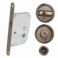 Комплект замка для розсувної системи RDA 4120 (кругла ручка) АВ бронза